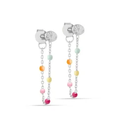 Enamel - LOLA RAINBOW Ketten-Ohrringe in Silber