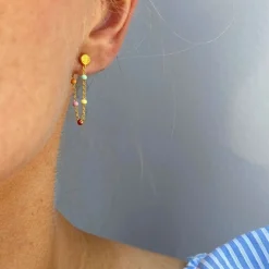 Enamel - Lola RAINBOW Ohrringe aus vergoldetem Silber