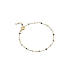 Enamel - Lola SALT'N'PEPPER armband in vergoldete silber