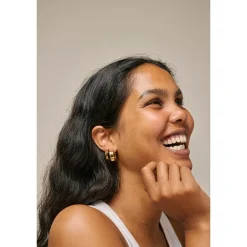 Enamel - Sandra Wide hoops in vergoldete silber