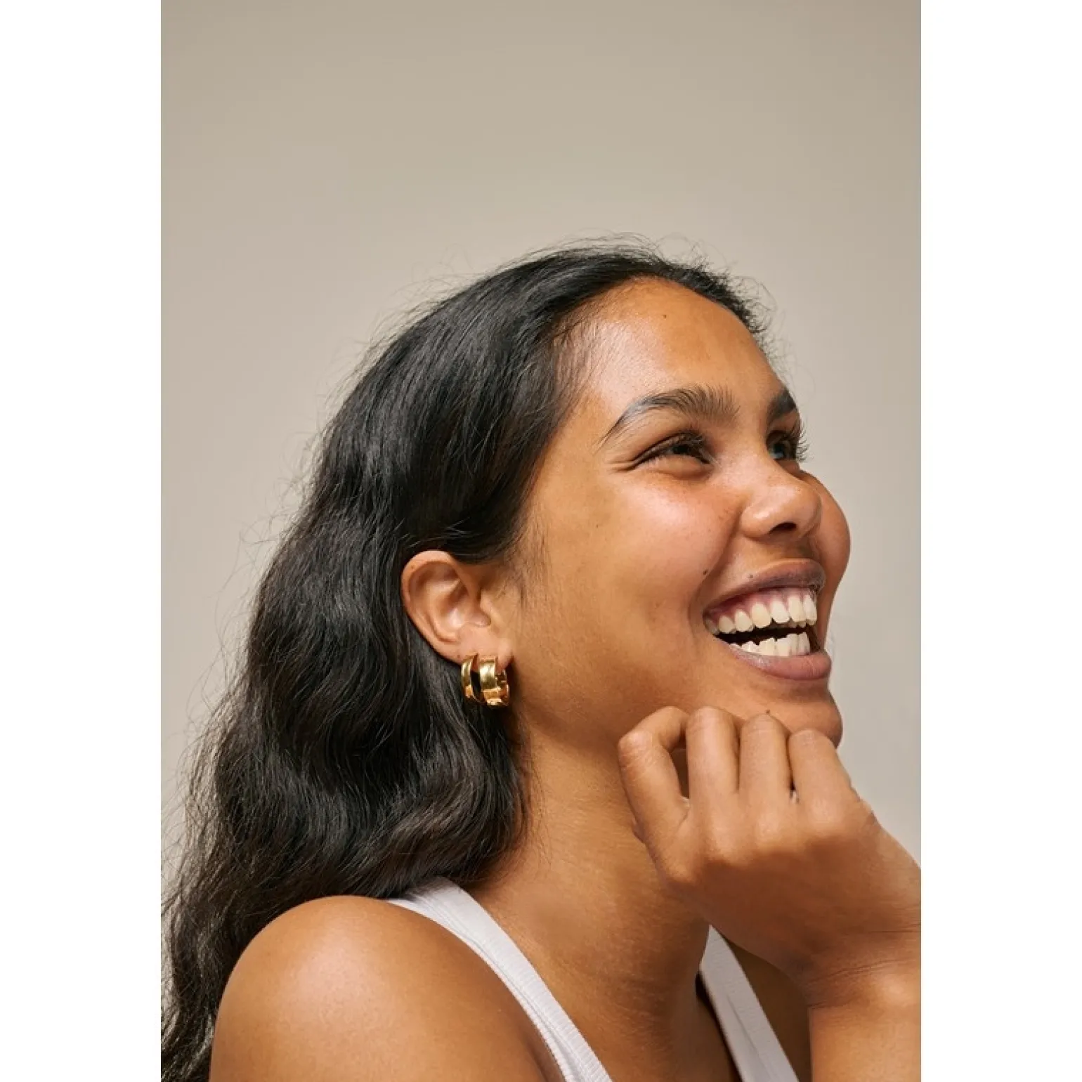 Enamel - Sandra Wide hoops in vergoldete silber