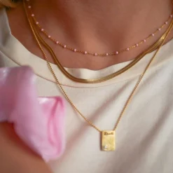 Enamel - Willa Halskette aus vergoldetem Silber
