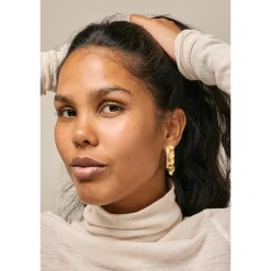 Enamel -Sahara-Ohrringe in vergoldete silber