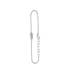 Federarmband aus rhodiniertem Silber - MINI