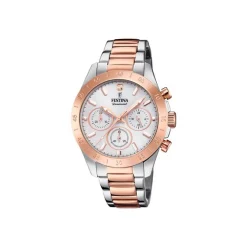 Festina - Boyfriend Collection Diamond in rosa Bi-Color mit silbernem Zifferblatt