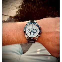 Festina - Herrenuhr Chrono Ceramic in Stahl mit weißem Zifferblatt