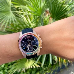 Festina - Rainbow Damenuhr in Roségold mit Zirkonia und Kautschukband**