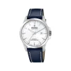 Festina - SWISS MADE Herrenuhr aus Stahl mit blauem Lederband