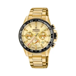 Festina - Zeitloser Chrono Herrenuhr in Gold mit goldenem Zifferblatt