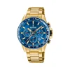 Festina - Zeitloser Chrono Herrenuhr in Gold mit blauem Zifferblatt