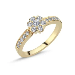Fleur - Diamantring in 14 kt Gold mit in 0,47 ct.