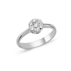 Flora Diamantring - 14 Karat Weißgold mit Blume aus Diamanten von 0,17-0,57 Karat