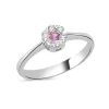 Flora Diamantring - 14 Karat Weißgold mit rosa Saphir und Diamanten insgesamt 0,18ct