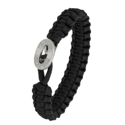 From Soldier To Soldier Armband in Schwarz mit ovaler silber