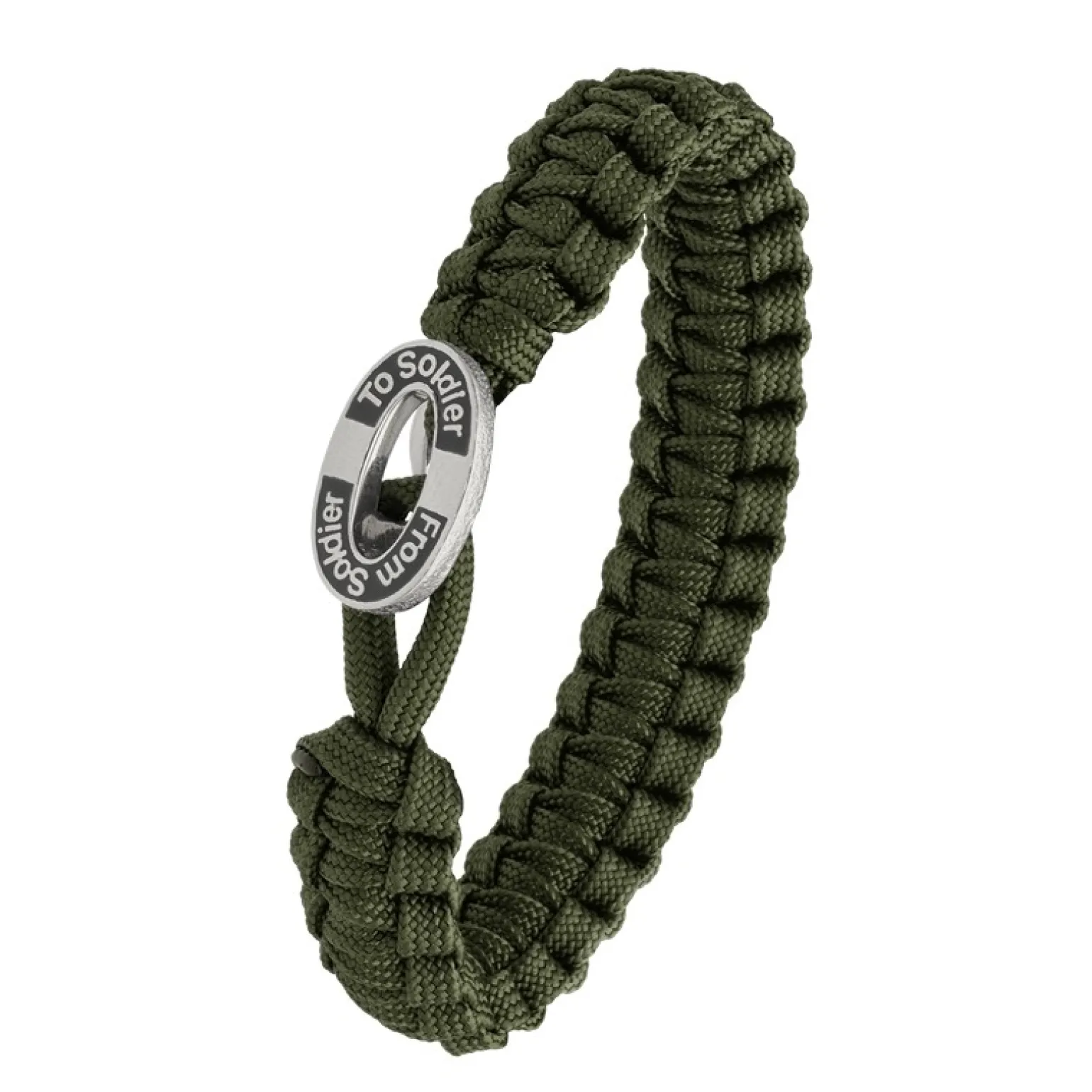 From Soldier To Soldier Armband in Grün mit ovaler Schließe und Emaille