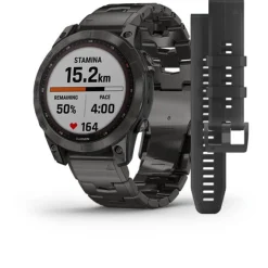GARMIN - Fenix 7 Sapphire Solar mit DLC-Titan und Titanarmband