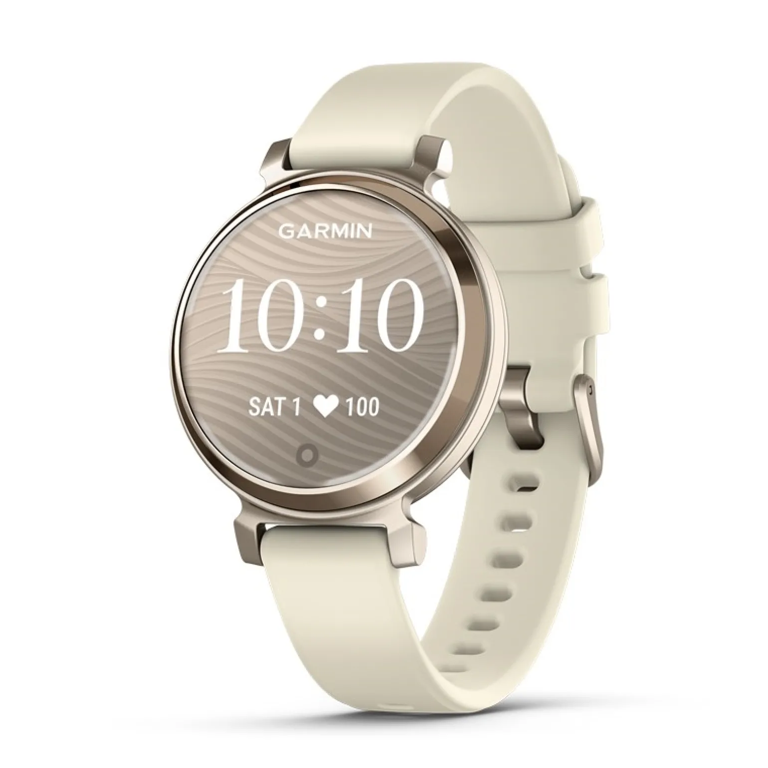 Garmin - Lily 2 Smartwatch in Creme Gold mit Kokosnuss Silikonarmband