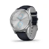 Garmin - Vivomove Luxe, WW, intelligente Uhr mit marineblauem Lederarmband.