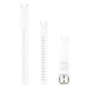 Garmin Lily Uhrenarmband - 14mm. Weiß mit cremefarbener goldener Hartware