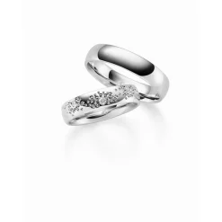 Gerstner - Eheringe aus 9-14kt. Weißgold mit Muster