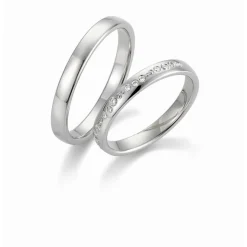 Gerstner - Trauringe aus 9-14kt. Weißgold mit Diamantreihe