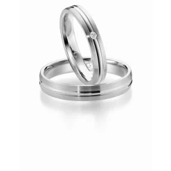 Gerstner - Trauringe aus 9-14kt. Weißgold mit Brillant