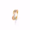 Gold & Silber Design - dreifarbiger Ring aus 8kt. Rot-, Weiß- und Roségold