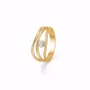 Gold & Silber Design - Ring mit Zirkon in 8kt. Gold