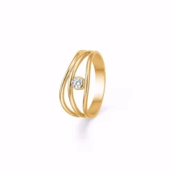 Gold & Silber Design - Ring mit Zirkon in 8kt. Gold
