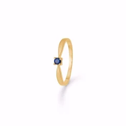 Gold & Silber Design - Ring aus 8kt. Gold mit blauem Saphir