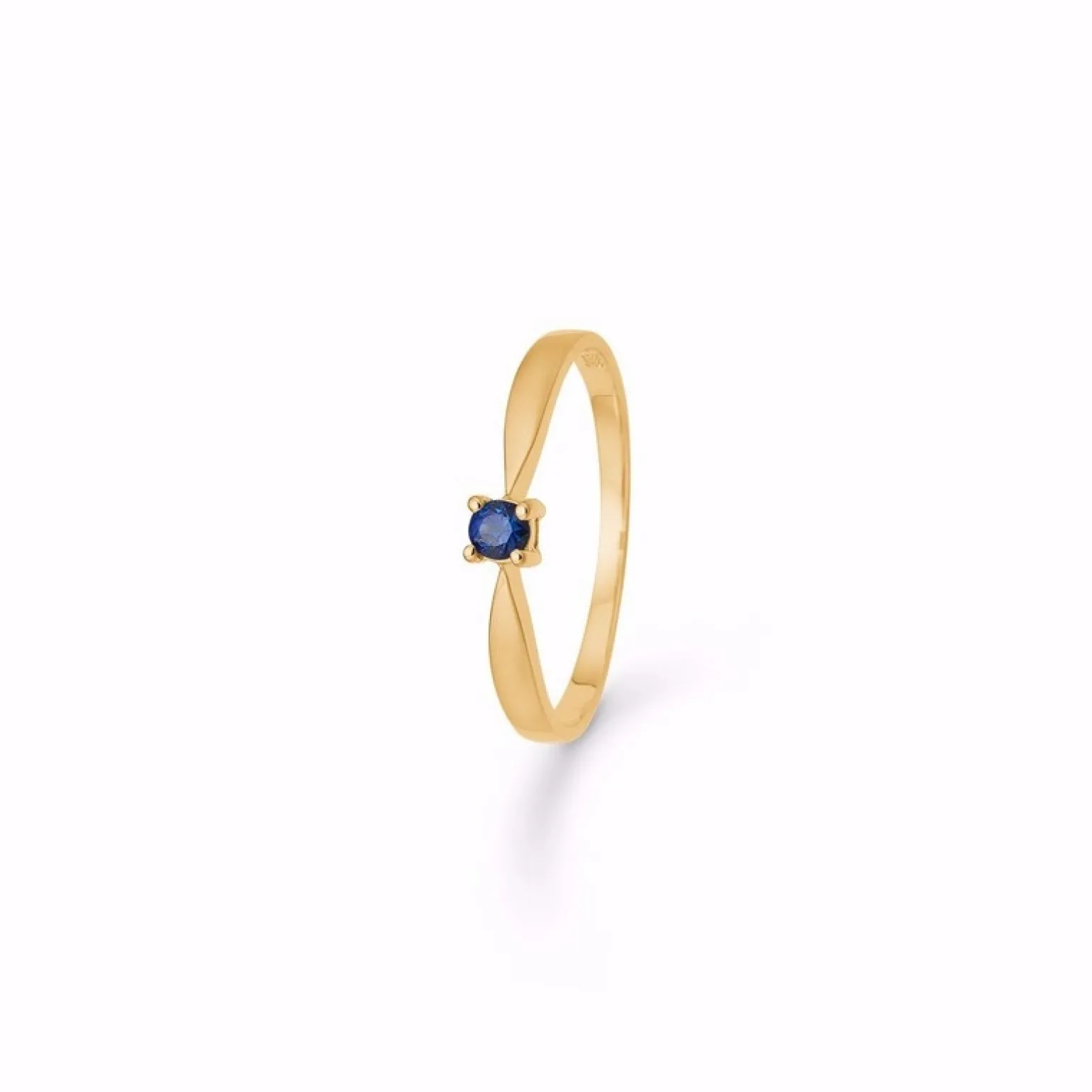 Gold & Silber Design - Ring aus 8kt. Gold mit blauem Saphir