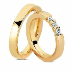 Goldringe aus 14 Karat - 3x0,10 Diamanten