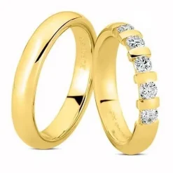 Goldringe in 8-14 Karat - 5x0,08 kt. Brillanten