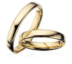 Goldringe in 8-14 kt. 3,5 - 5.0 mm. leicht oval, glatt. Mit oder ohne Brillant