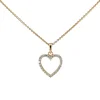 Herzanhänger aus 8-karätigem Gold mit zirkonia und vergoldete Kette 13 x 14 mm