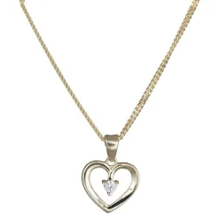 Herzanhänger aus 8kt. Gold mit Zirkon