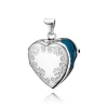 Herzmedaillon mit Muster in Silber - klein 16x19 mm