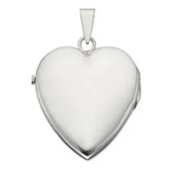 Herzmedaillon mit Muster in Silber - klein 16x19 mm