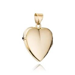 Herzmedaillon mit Muster in 8-14 Karat - mittelgroß 22 x 24 mm.