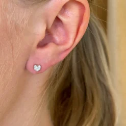 Herzohrringe aus 8-karätigem Gold mit zirkonia