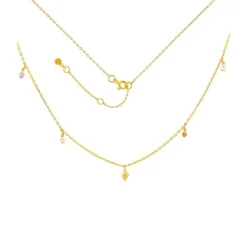 Hultquist - Aaliyah Halskette aus vergoldete silber mit Süßwasser- und Glasperlen