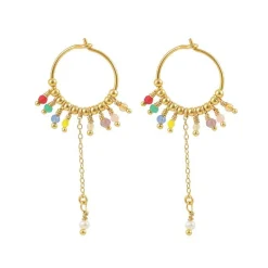 Hultquist - Milo Ohrringe aus vergoldetem Silber mit Süßwasser- und Glasperlen