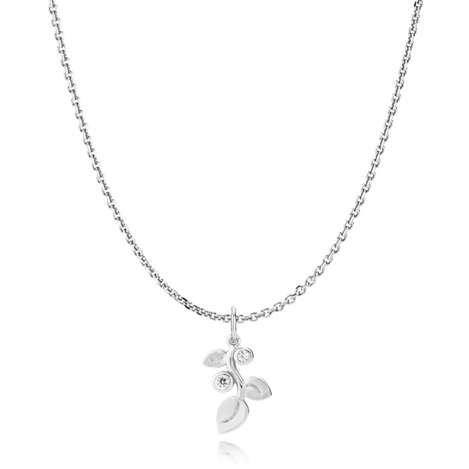 Izabel Camille - Amber Halskette aus silber mit Blütenblatt-Anhänger