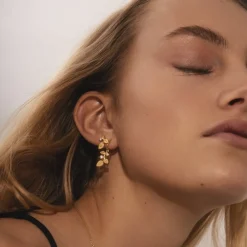 Izabel Camille - Amber Ohrstecker in vergoldete silber m. zirkonia