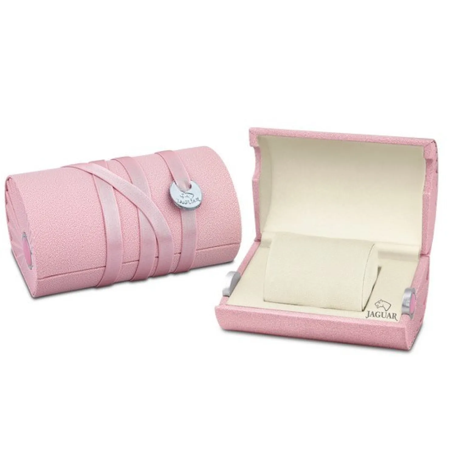 Jaguar - Lady's Diver Damenuhr aus rosafarbenem Bi-Comor-Silber mit burgunderrotem