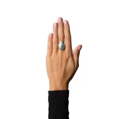 Jane Køng Shield Statement-Ring aus mattem Silber