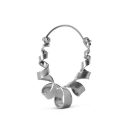 Jane Kønig - Big Curly Hoop in mattem Silber