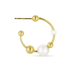 Jane Kønig - Big Pearl Atomic Hoop in vergoldete silber
