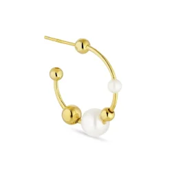 Jane Kønig - Big Pearl Atomic Hoop in vergoldete silber