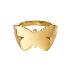 Jane Kønig - Butterfly Signet ring aus vergoldetem silber